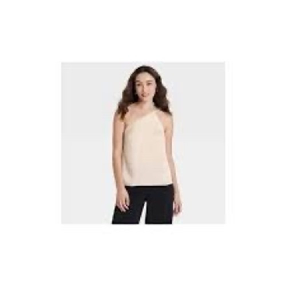 A New Day Cream One Shoulder Asymmetrical Camisole Top XL NWT Satin
